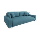 Turkusowa sztruksowa rozkładana sofa ze schowkiem 234 cm Sara – Ropez