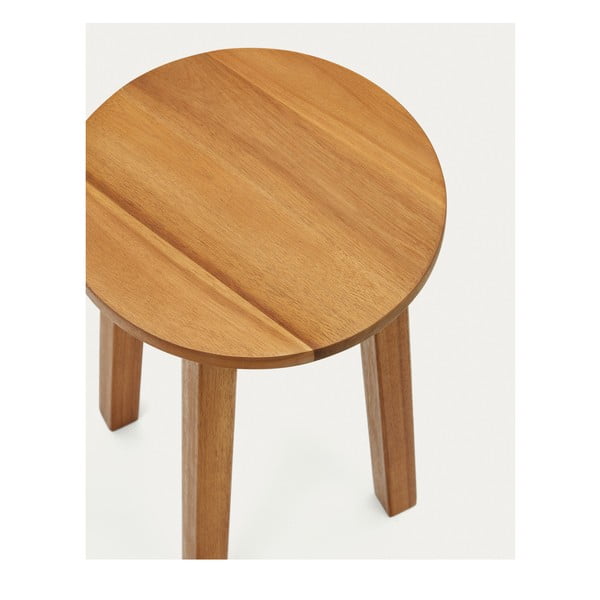 Stołek z litego drewna akacjowego w naturalnym kolorze Amel – Kave Home-image-3