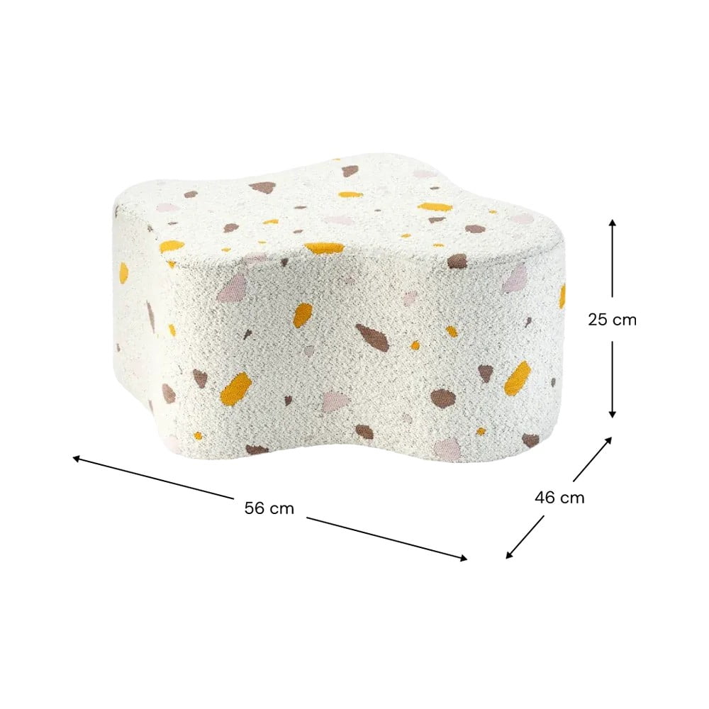 Biały puf dziecięcy z materiału bouclé/z tkaniny szenilowej Terrazzo Cloud – Wigiwama (zdjęcie 9)