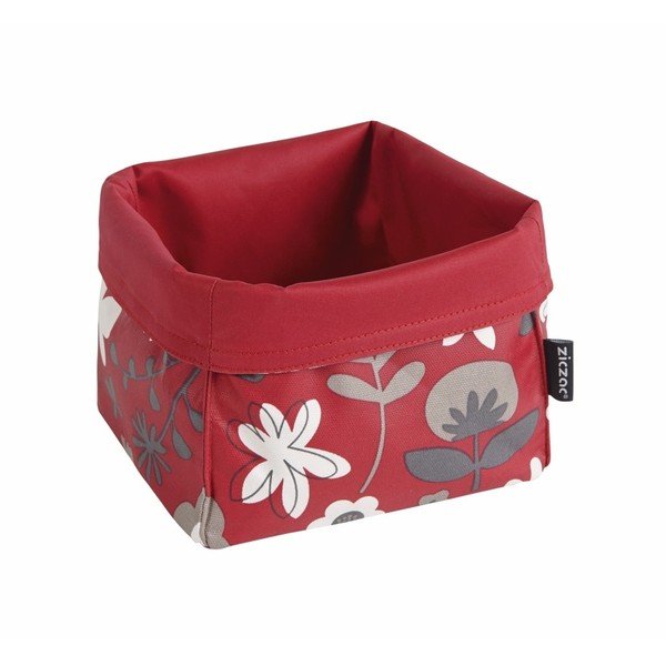 Czerwono-biały
  kosz na pieczywo ZicZac Floral