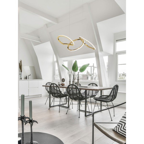 Aluminiowa lampa wisząca LED ze ściemniaczem w kolorze złota Girish – Nova Luce-image-1
