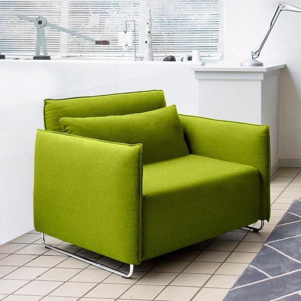 Limonkowy rozkładany fotel Softline Cord-image-1