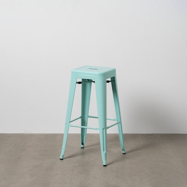 Turkusowe metalowe hokery zestaw 2 szt. (wysokość siedziska 76,5 cm) – Ixia-image-1