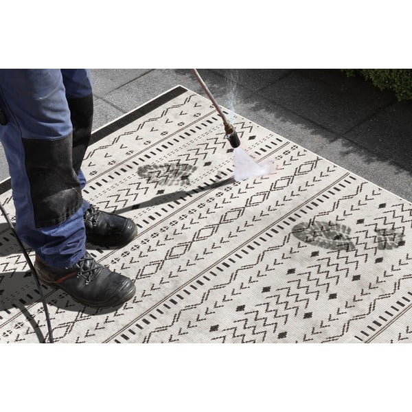 Czarno-kremowy chodnik odpowiedni na zewnątrz NORTHRUGS Kuba, 80x250 cm-image-1