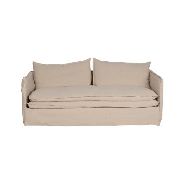 Kremowa lniana sofa 210 cm – Ixia