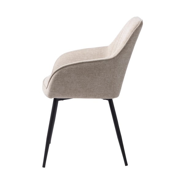 Beżowy tapicerowany fotel jadalniany z podłokietnikami Nolan – Unique Furniture-image-2