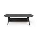 Czarny stolik w dekorze dębu 60x130 cm Curved – Woodman