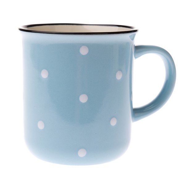 Błękitny kubek ceramiczny Dakls Dottie, 350 ml