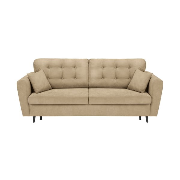 Beżowa 3-osobowa sofa rozkładana ze schowkiem Cosmopolitan Design Lyon