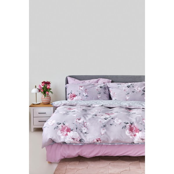 Szara bawełniana pościel dwuosobowa Bonami Selection Belle, 200x220 cm-image-3