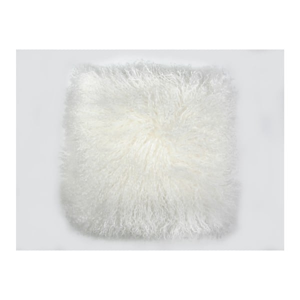 Biała, wełniana poduszka z owczej skóry Auskin Seang, 50x50 cm
