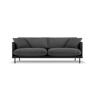 Ciemnoszara sofa z aksamitną powierzchnią Interieurs 86 Auguste