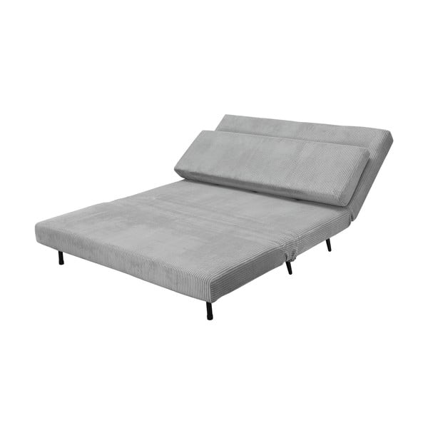 Jasnoszara sztruksowa rozkładana sofa 140 cm Mallory – Støraa-image-4