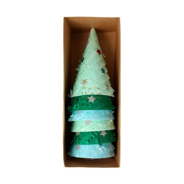 Czapeczki imprezowe zestaw 6 szt. Christmas Tree – Meri Meri-image-1