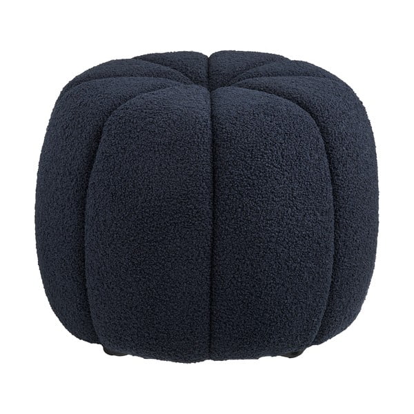 Ciemnoniebieski puf z materiału bouclé Paisley – House Nordic-image-2