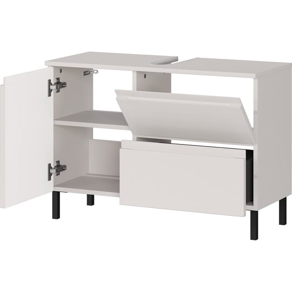 Kremowa niska szafka pod umywalkę 80x56 cm Salinas – Germania-image-3