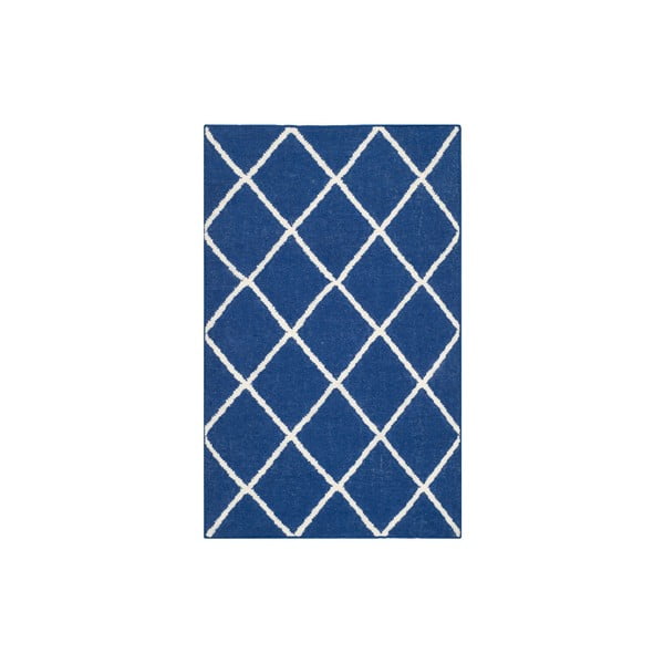 Niebieski chodnik wełniany Fes 76x243 cm