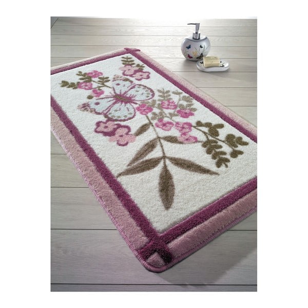 Różowy dywanik łazienkowy May, 55x57 cm