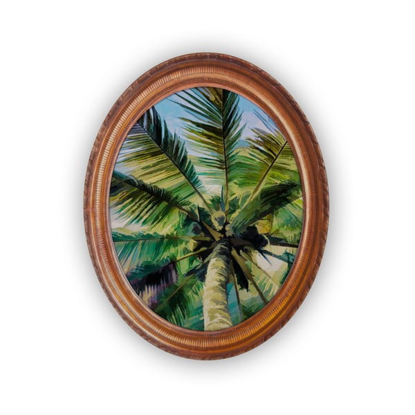 Owalny obraz ścienny Velvet Atelier Palm Tree