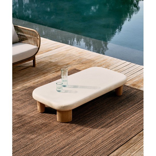 Stolik ogrodowy z betonowym blatem 70x140 cm Labra – Kave Home-image-1