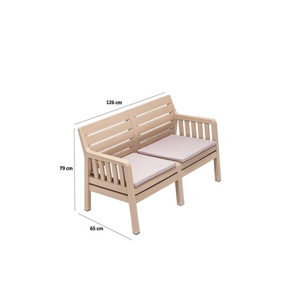 Beżowa sofa ogrodowa Lara – Floriane Garden-image-1