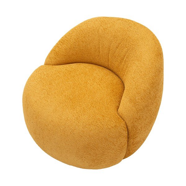 Musztardowy fotel z materiału bouclé Ginerva – Mauro Ferretti-image-3