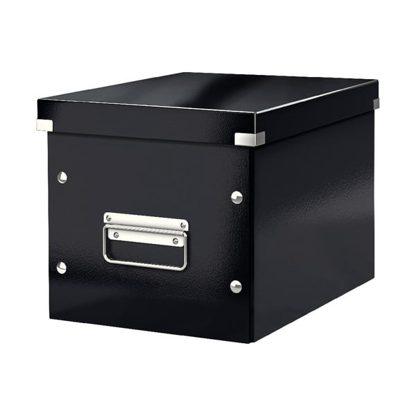 Czarny kartonowy pojemnik z pokrywką 26x26x24 cm Click&Store – Leitz
