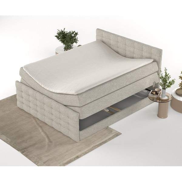 Beżowe łóżko boxspring ze schowkiem 180x200 cm Blend – Maison de Rêve-image-4