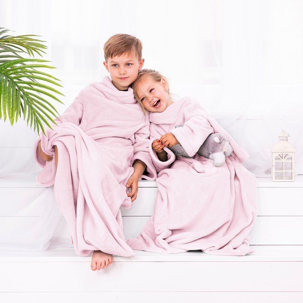 Różowy kocyk dziecięcy z rękawami DecoKing Lazykids-image-3