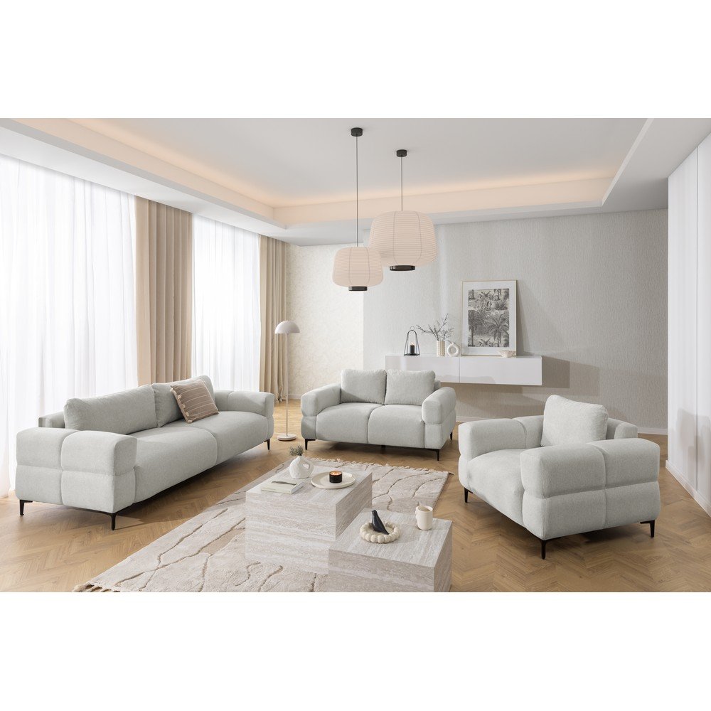 Jasnoszara sofa 217 cm Helio – Ropez (zdjęcie 4)