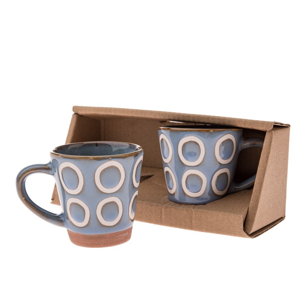 Niebieskie kubki zestaw 2 szt. na espresso ceramiczne 100 ml Rings – Dakls