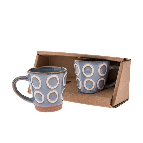 Niebieskie kubki zestaw 2 szt. na espresso ceramiczne 100 ml Rings – Dakls