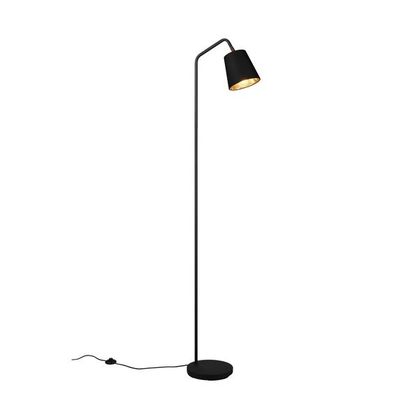 Czarna lampa stojąca z tekstylnym kloszem (wys. 148 cm) Buddy – Reality