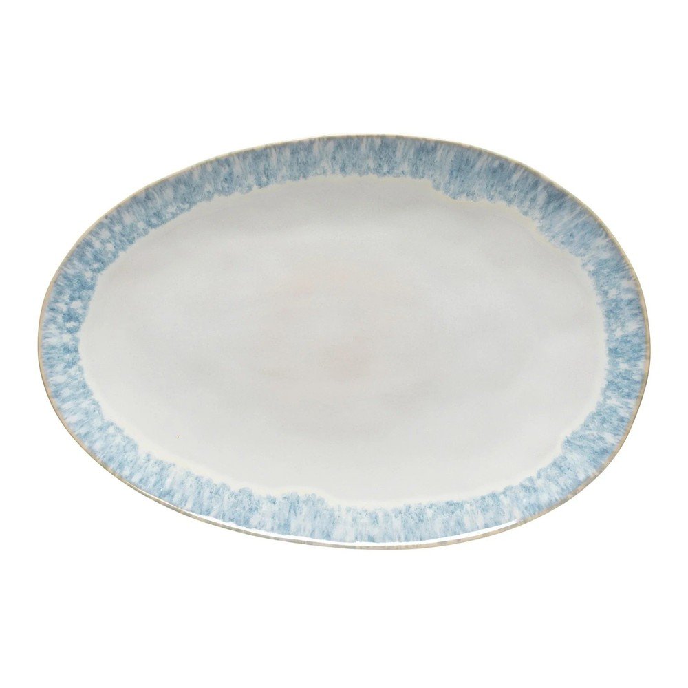 Biało-niebieska kamionkowa taca Costa Nova Brisa, dł. 41 cm