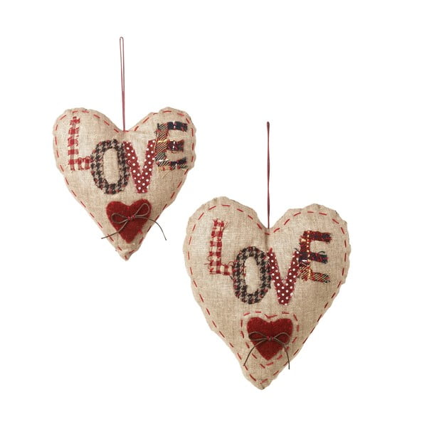 Zestaw 2 dekoracji wiszących Love Hearts