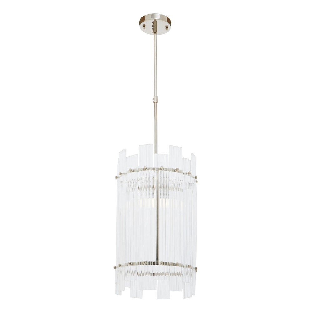 Metalowa lampa wisząca w kolorze srebra ze szklanym kloszem ø 27 cm Ritz – Premier Housewares (zdjęcie 10)