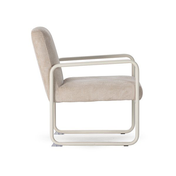 Beżowy fotel z tkaniny szenilowej Vince – MOME-image-3