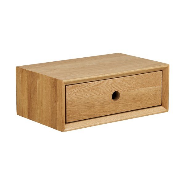 Półka z litego drewna dębowego w jasnym naturalnym kolorze 40 cm Luzern – House Nordic