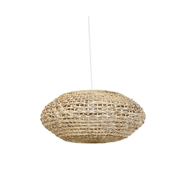 Lampa sufitowa z kloszem z rattanu i trawy morskiej ø 60 cm Tripoli – Light & Living