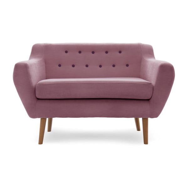 Różowa 2-osobowa sofa fotel Vivonita Kelly
