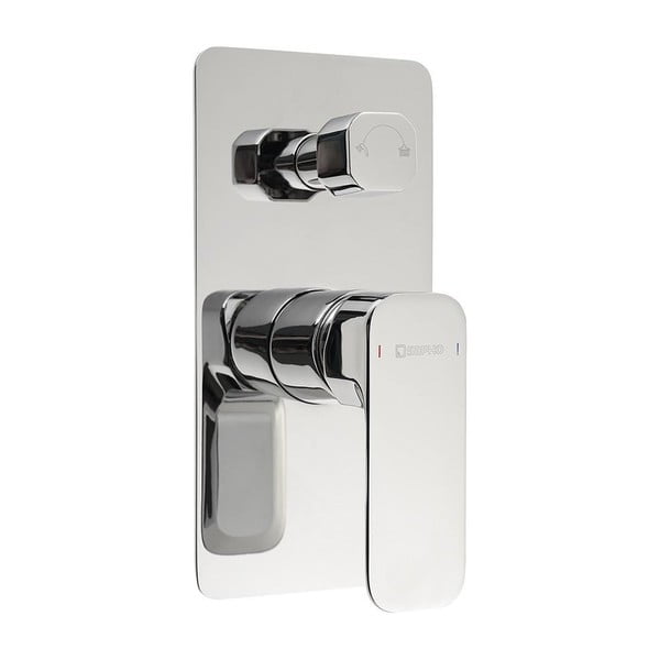 Bateria prysznicowa podtynkowa w kolorze srebra z połyskiem (2 otwory) Spy – Sapho