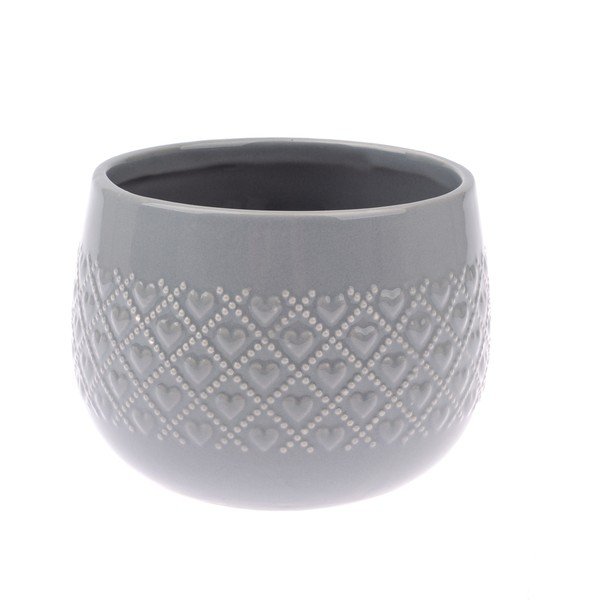 Szara doniczka ceramiczna Dakls Rusto, wys. 10 cm
