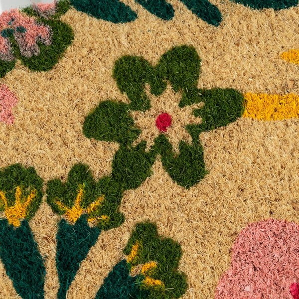 Wycieraczka z włókna kokosowego 40x60 cm Flora – Casa Selección-image-1