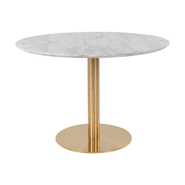 Okrągły stół z blatem w dekorze marmuru ø 110 cm Bolzano – House Nordic