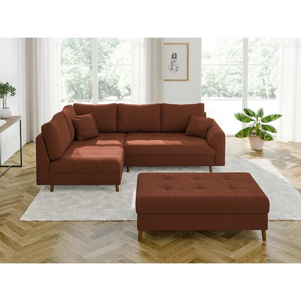 Ceglasty sztruksowy podnóżek Ariella – Ropez-image-3