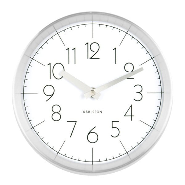Biały zegar ścienny Karlsson Convex