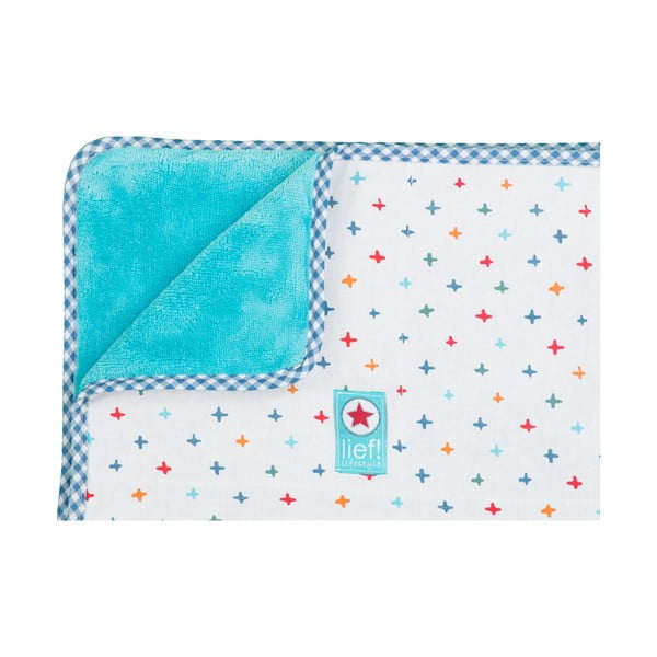 Niebiesko-biała narzuta do łóżeczka Tiseco Home Studio, 100x150 cm-image-1