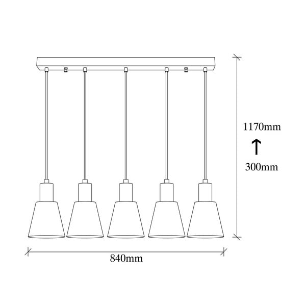 Czarna lampa wisząca z 5 kloszami Opviq lights Kem-image-3