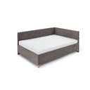 Antracytowe tapicerowane narożne łóżko dziecięce ze schowkiem ze stelażem 140x200 cm Cool – Meise Möbel