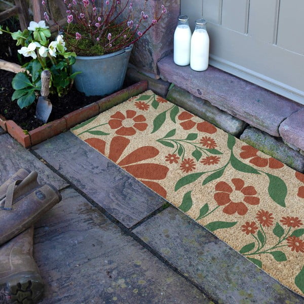 Wycieraczka z włókna kokosowego 40x120 cm Red & Green Floral – Artsy Doormats-image-2